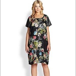 Plus Size 2X Single Black Floral Dress